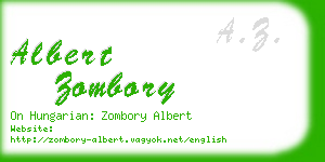 albert zombory business card